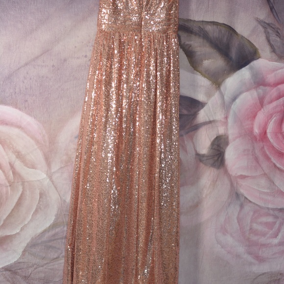 Shimmering Pinky- Gold Sequin Long Dress  SZ M - Picture 4 of 4